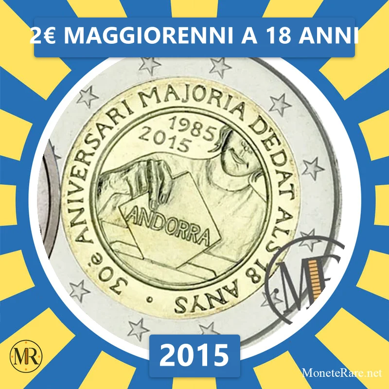 Andorra 2€ Volljährige ab 18 Jahren 2015 (Münzfoto)