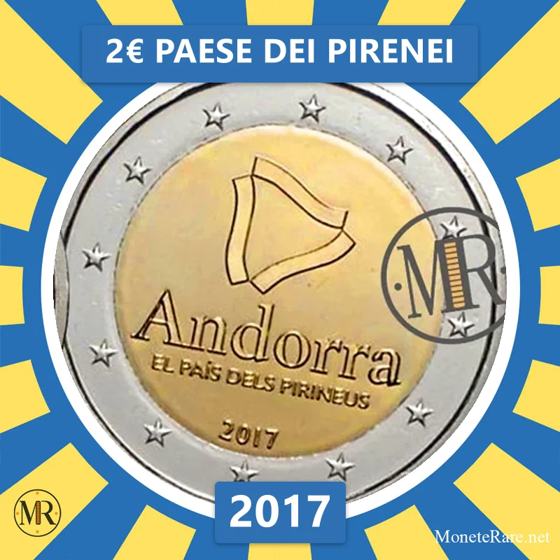 Andorra 2€ Land der Pyrenäen 2017 (Münzfoto)