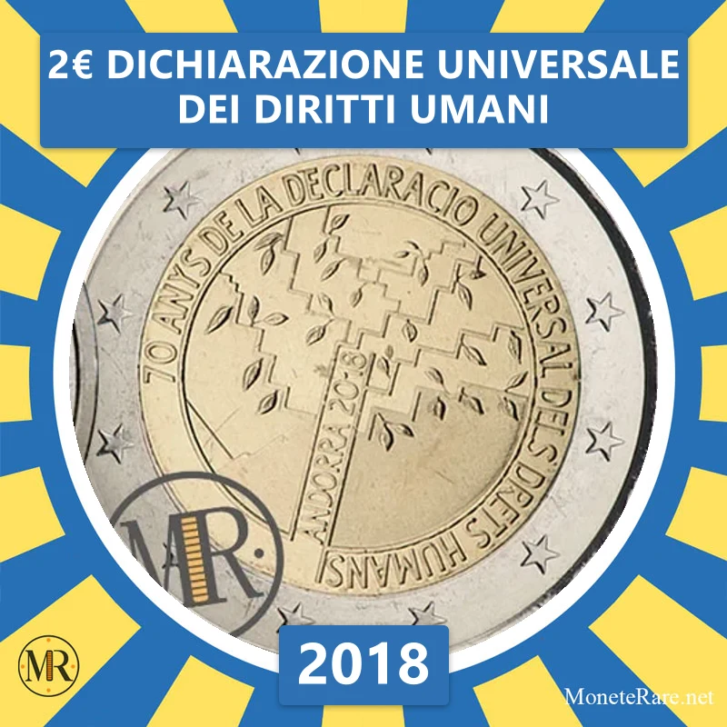 Andorra 2€ Allgemeine Erklärung der Menschenrechte 2018 (Münzfoto)