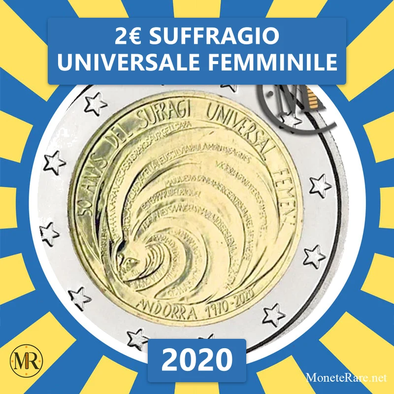 Andorra 2€ Suffragio Universale Femminile 2020 (Münzfoto)