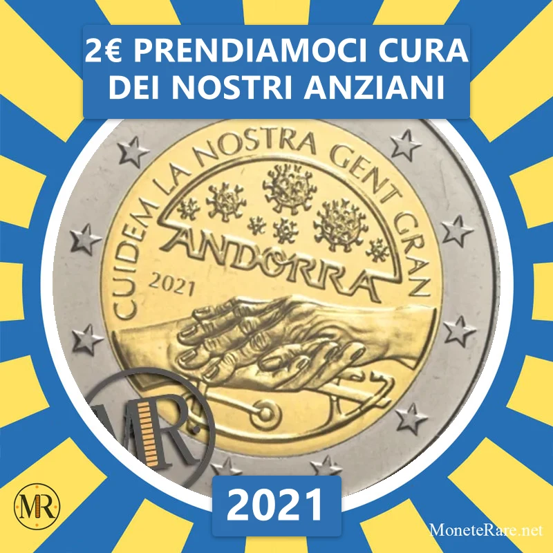 Andorra 2€ Kümmern wir uns um unsere Senioren 2021 (Münzfoto)