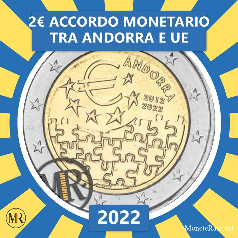 Andorra 2€ Accordo monetario tra Andorra e UE 2022 (Münzfoto)