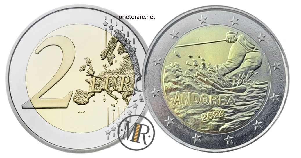 Andorra 2-Euro-Gedenkmünze 2024 – 100° anniv. sci ad Andorra