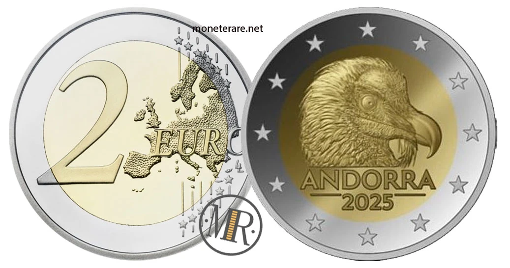 Andorra 2-Euro-Gedenkmünze 2025 – Trencalòs (Gyps fulvus)