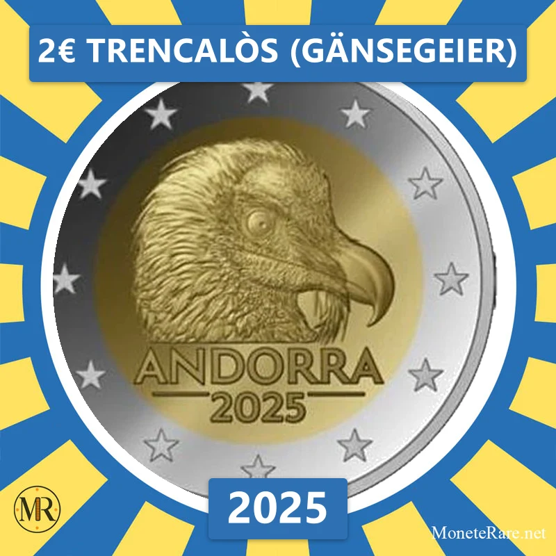 Andorra 2€ Trencalòs (Gänsegeier) 2025 (Münzfoto)