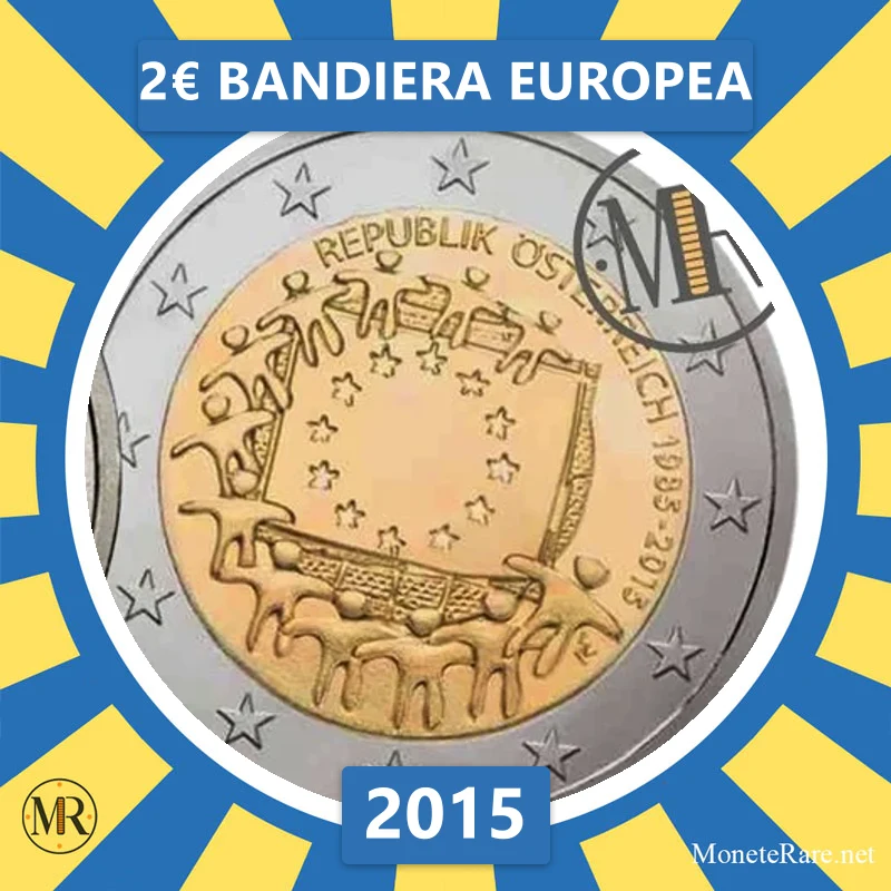 Österreich 2€ Bandiera Europea 2015 Österreich 2€ Bandiera Europea 2015 (Münzfoto)