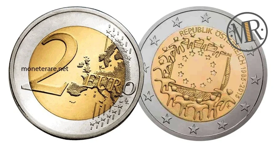 2 Euro Gedenkmünze Österreich 2015 Europaflagge