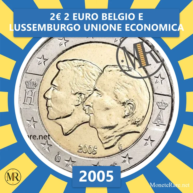 Belgien 2€ 2 Euro Belgien und Luxemburg Wirtschaftsunion 2005 (Münzfoto)