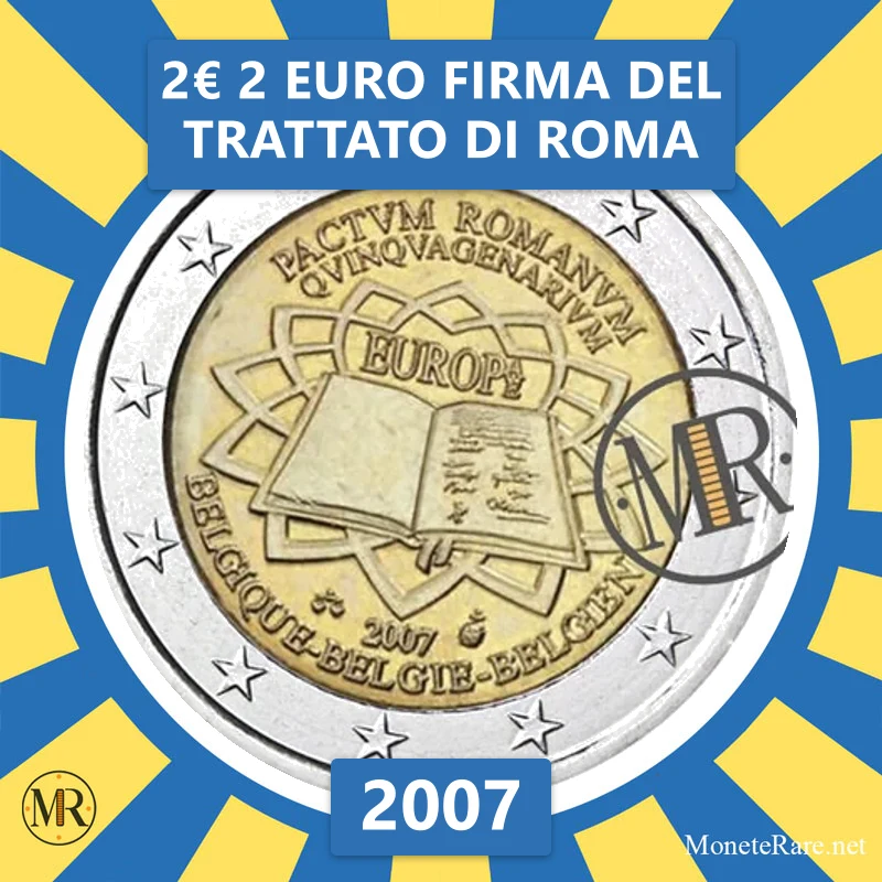 Belgien 2€ 2 Euro Unterzeichnung des Vertrags von Rom 2007 (Münzfoto)