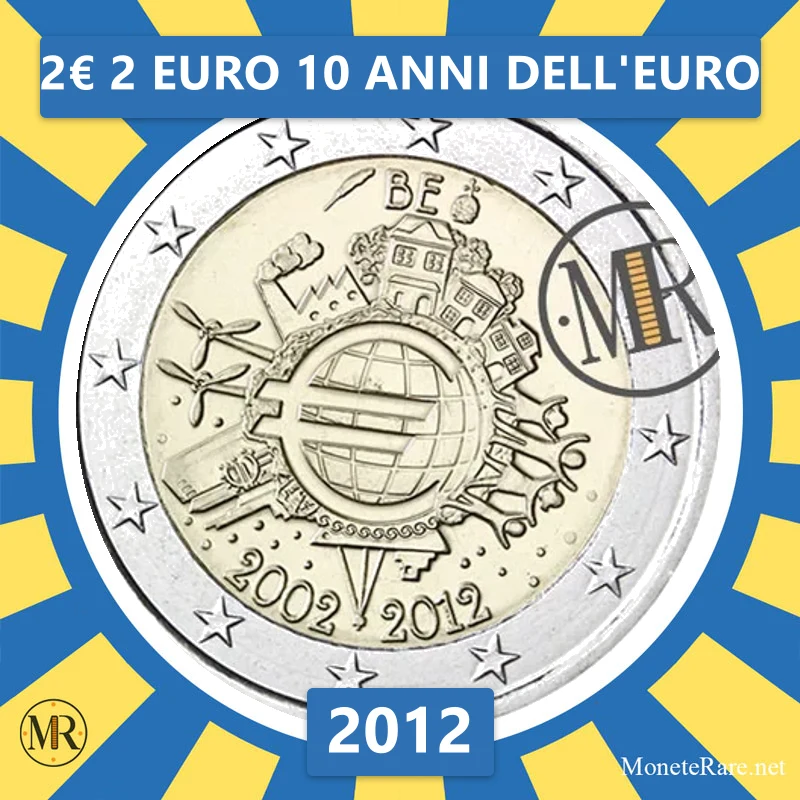 Belgien 2€ 2 Euro 10 Jahre des EURO 2012 (Münzfoto)