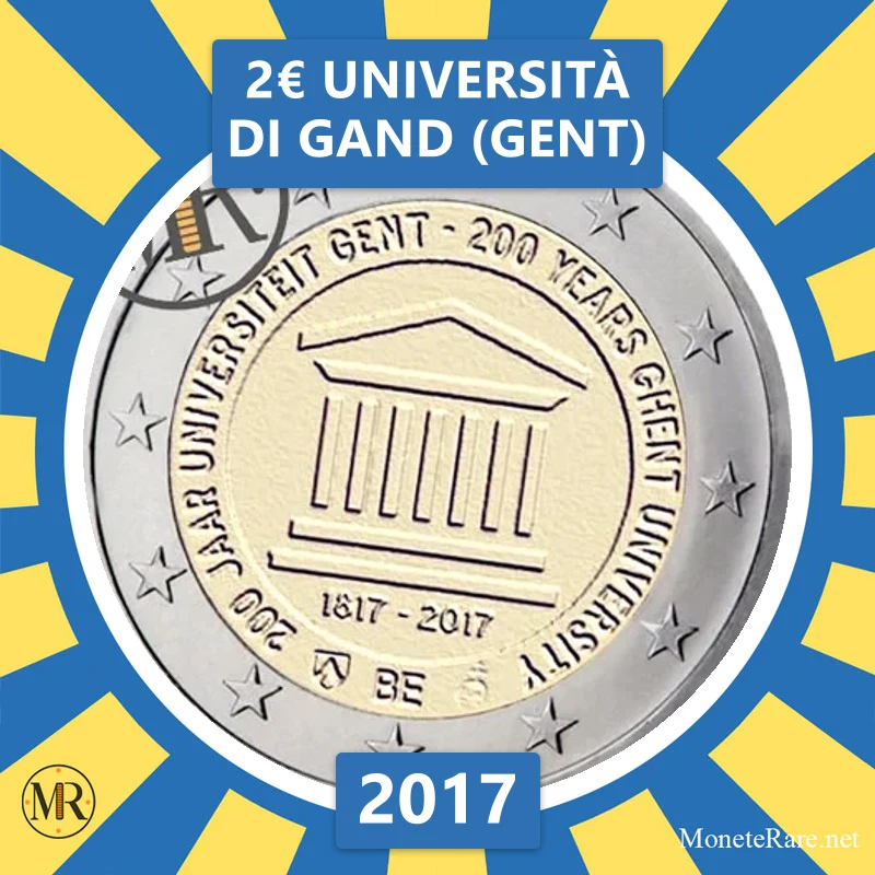 Belgien 2€ Università di Gand (Gent) 2017 (Münzfoto)