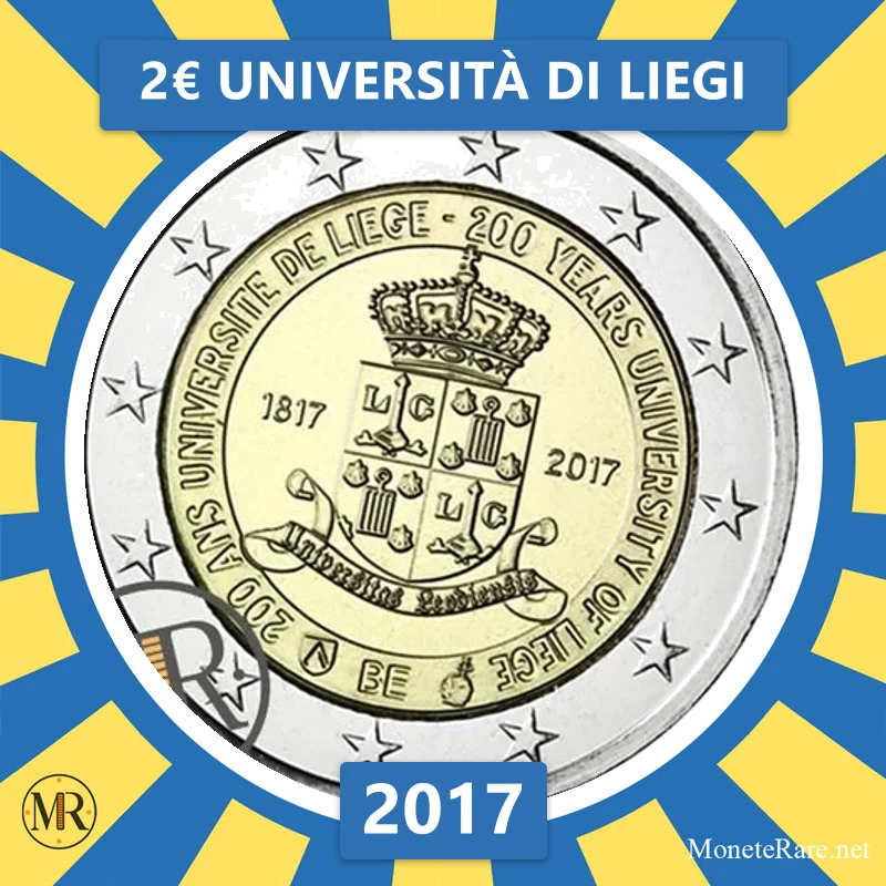 Belgien 2€ Università di Liegi 2017 (Münzfoto)