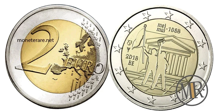 2 Euro Belgien 2018 Gedenkmünze Studentenrevolte 1968