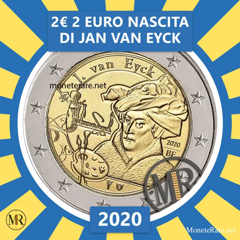 Belgien 2€ 2 Euro Geburt von Jan van Eyck 2020 (Münzfoto)