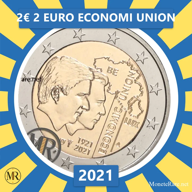 Belgien 2€ 2 Euro Economi Union 2021 (Münzfoto)
