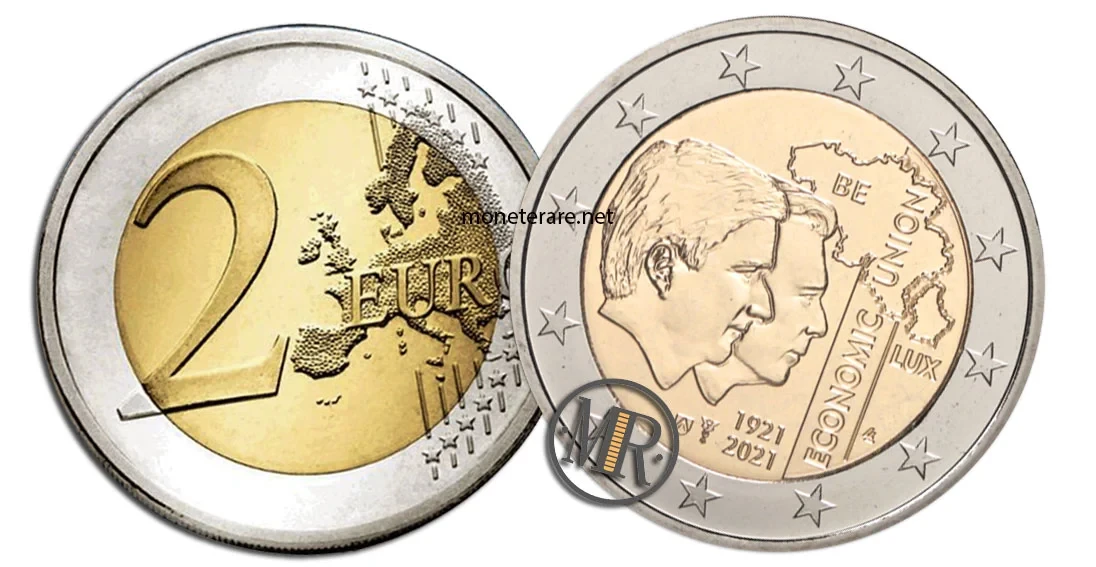 2-Euro-Gedenkmünzen Belgien 2021 Wirtschaftsunion Belgien und Luxemburg