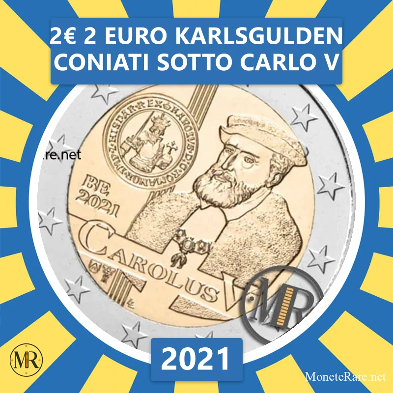 Belgien 2€ 2 Euro Karlsgulden geprägt unter Karl V. 2021 (Münzfoto)