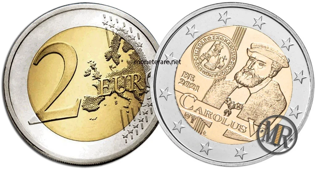 2-Euro-Gedenkmünzen Belgien 2021 Karlsgulden geprägt unter Karl V.