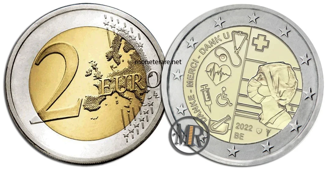 2-Euro-Gedenkmünzen Belgien 2022 Gesundheitsversorgung während der Covid19-Pandemie