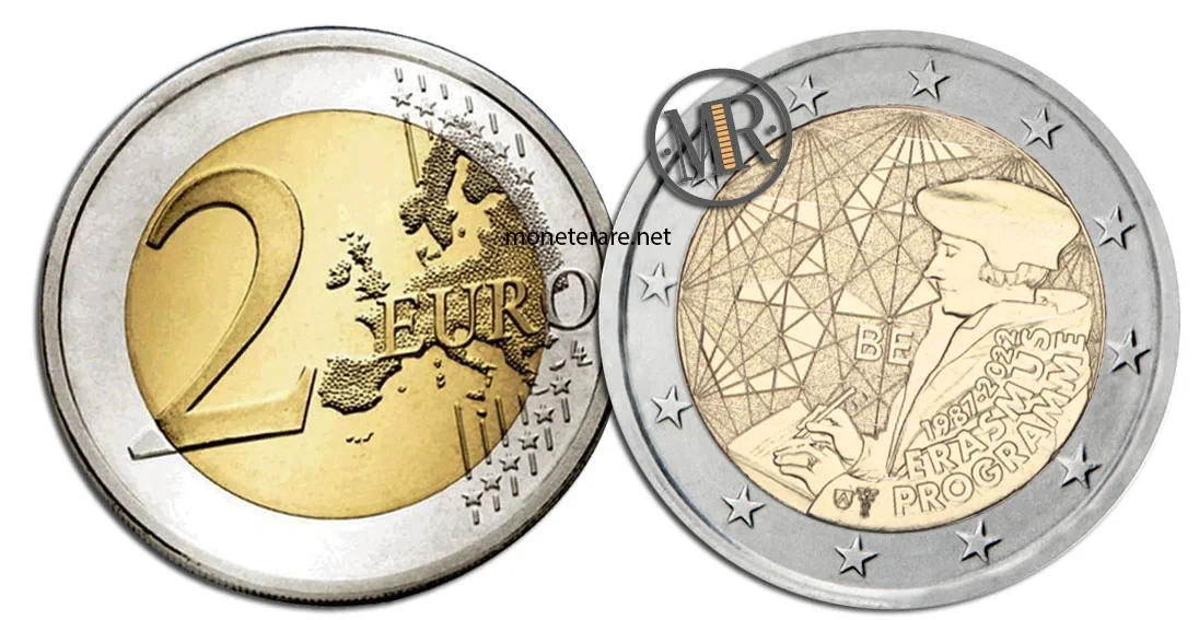 2-Euro-Gedenkmünzen Belgien 2022 Erasmus-Programm