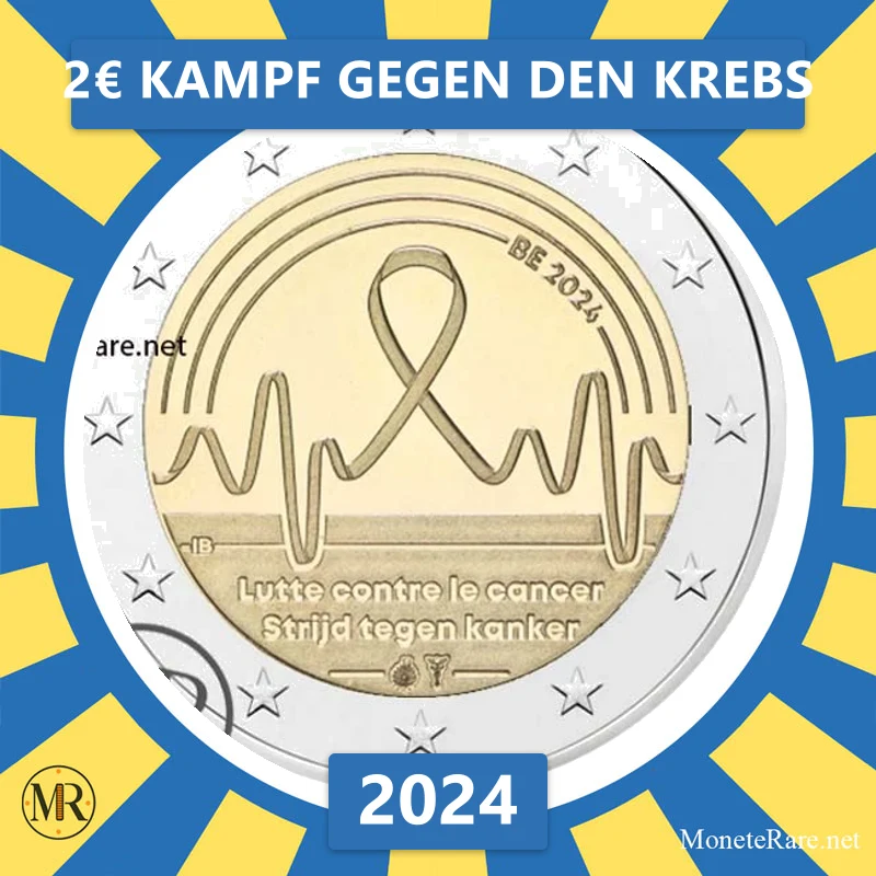 Belgien 2€ Kampf gegen den Krebs 2024 (Münzfoto)