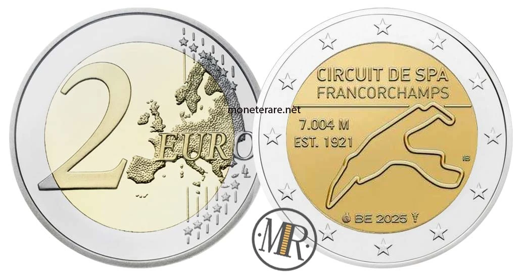 Belgien 2-Euro-Gedenkmünze 2025 – Circuit de Spa-Francorchamps
