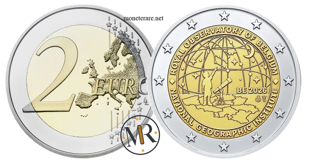 Belgien 2-Euro-Gedenkmünze 2026 – Königliche Sternwarte und IGN