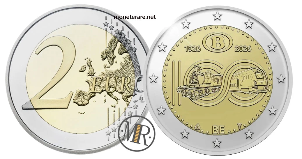 Belgien 2-Euro-Gedenkmünze 2026 – Belgische Staatsbahnen (SNCB)