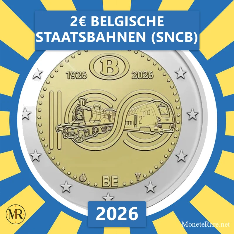 Belgien 2€ Belgische Staatsbahnen (SNCB) 2026 (Münzfoto)