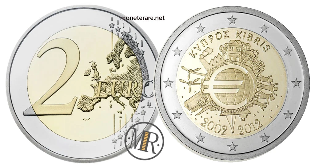 Zypern 2-Euro-Gedenkmünze 2012 – 10 Jahre Euro-Bargeld