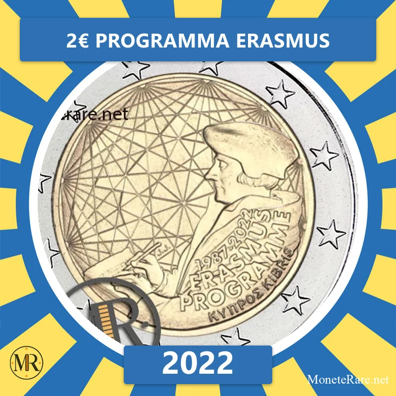 Zypern 2€ Erasmus-Programm 2022 (Münzfoto)
