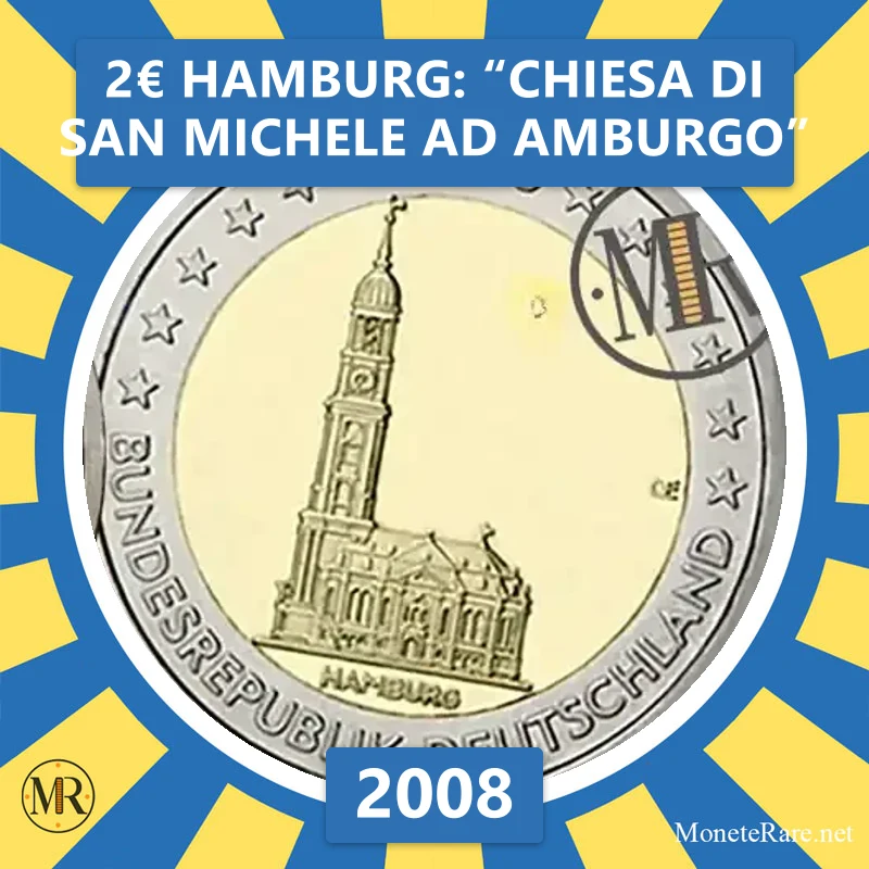 Estland 2€ Hamburg: “Chiesa di San Michele ad Amburgo” 2008 (Münzfoto)