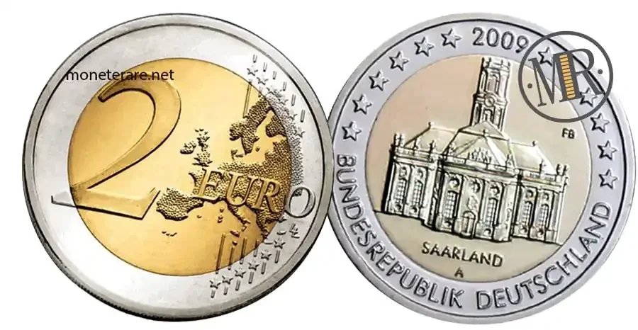 2-Euro-Gedenkmünze Deutschland 2009 Kirche St. Ludwig Saarland