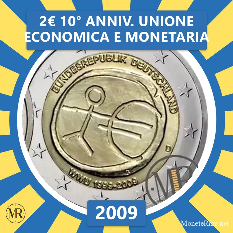 Estland 2€ 10. Jahrestag der Wirtschafts- und Währungsunion 2009 (Münzfoto)