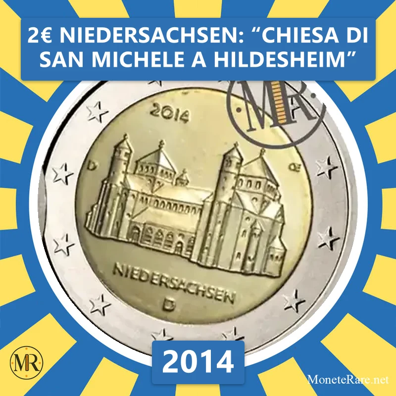 Estland 2€ Niedersachsen: “Chiesa di San Michele a Hildesheim” 2014 (Münzfoto)