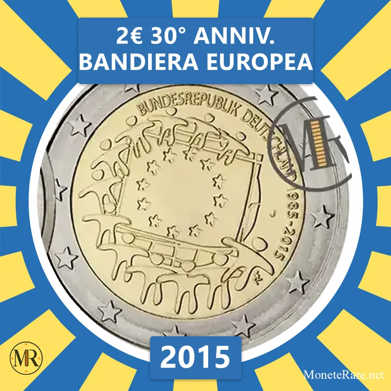 Estland 2€ 30. Jahrestag der europäischen Flagge 2015 (Münzfoto)