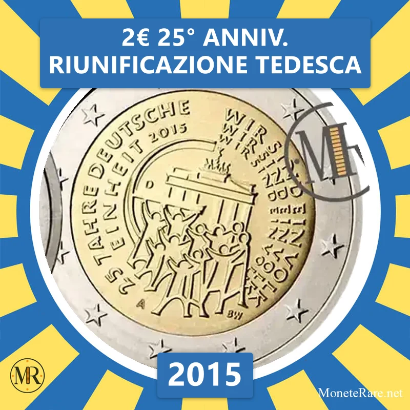 Estland 2€ 25° anniv. riunificazione tedesca 2015 (Münzfoto)