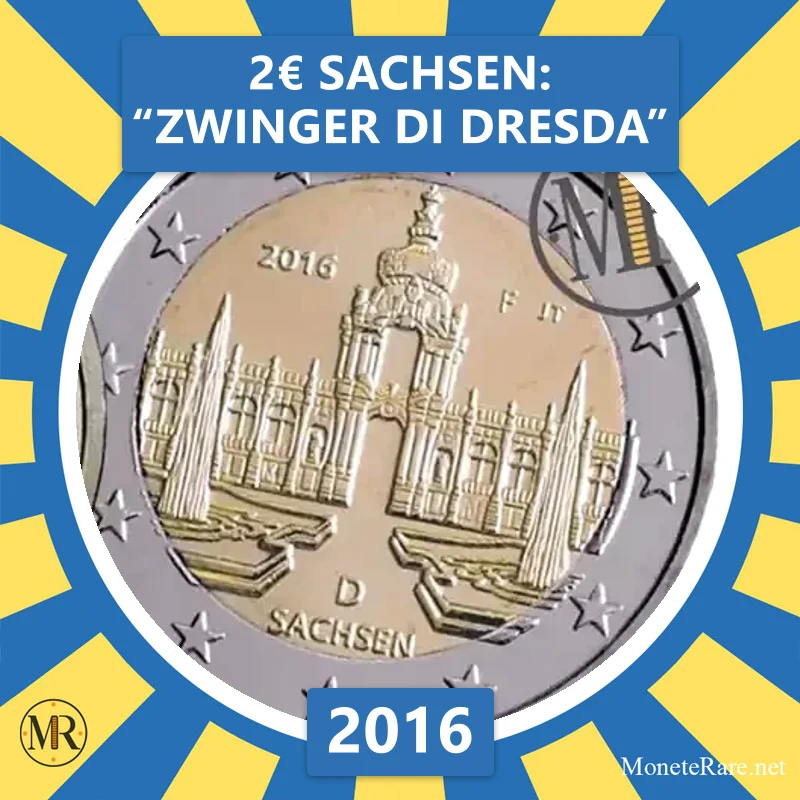 Estland 2€ Sachsen: “Zwinger di Dresda” 2016 (Münzfoto)