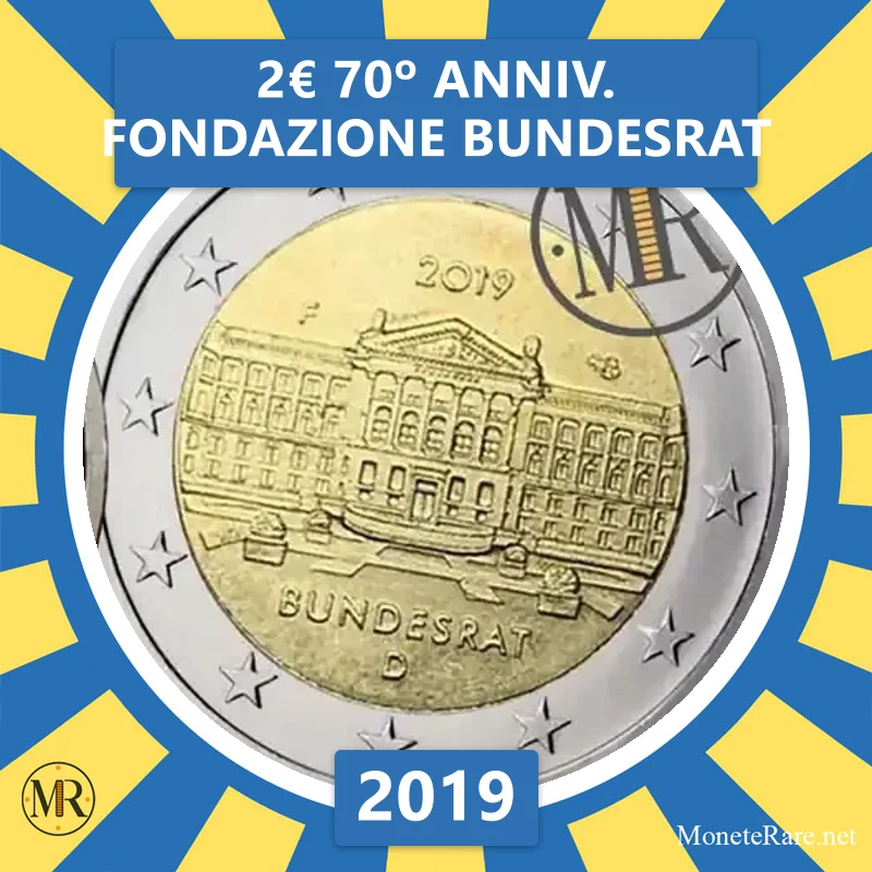 Estland 2€ 70. Jahrestag der Gründung des Bundesrates 2019 (Münzfoto)