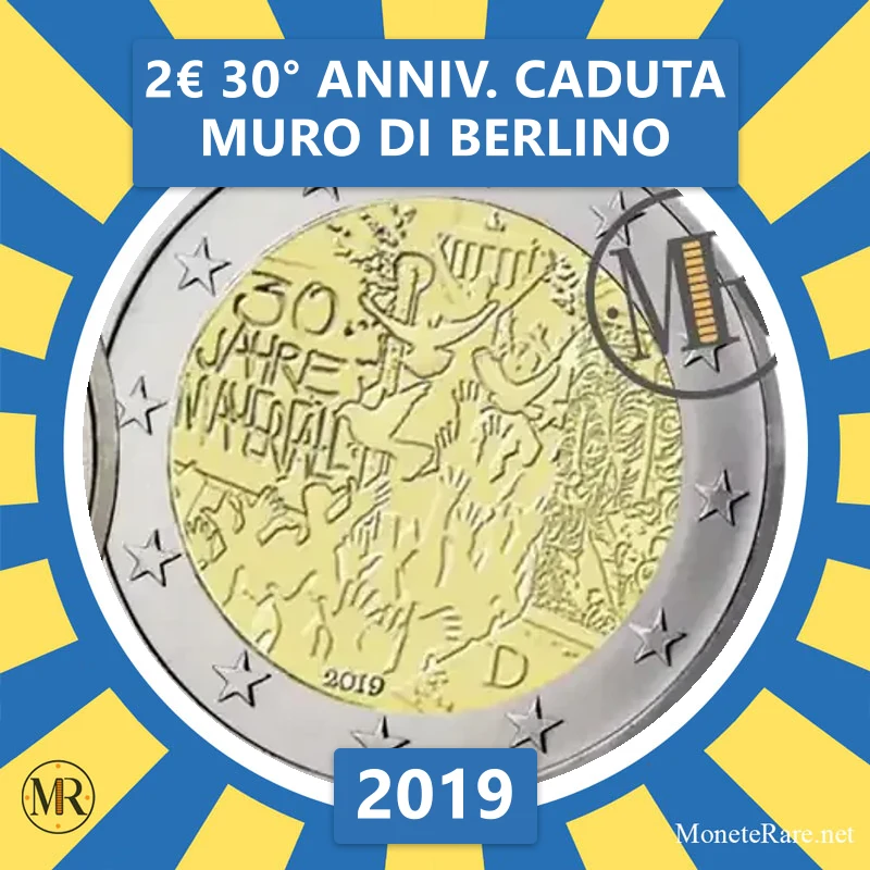 Estland 2€ 30. Jahrestag des Falls der Berliner Mauer 2019 (Münzfoto)