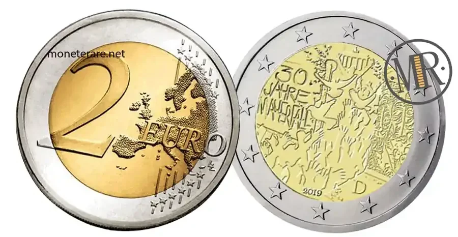 2-Euro-Gedenkmünze Deutschland 2019 Fall der Berliner Mauer