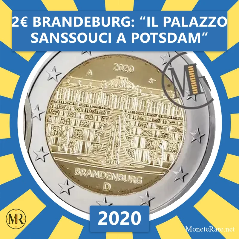 Estland 2€ Brandeburg: “Il palazzo Sanssouci a Potsdam” 2020 (Münzfoto)
