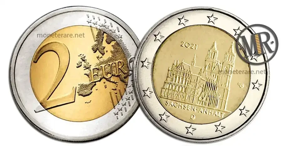 2-Euro-Gedenkmünze Deutschland 2021 Dom zu Magdeburg