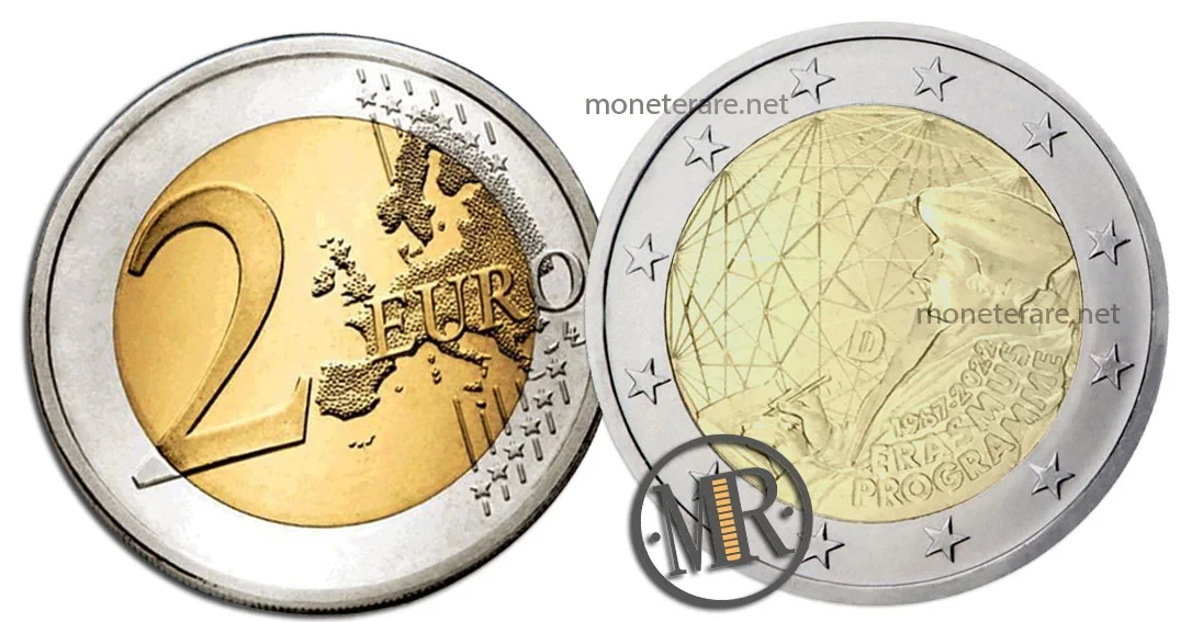 2 Euro Gedenkmünzen Deutschland 2022 Erasmus-Programm