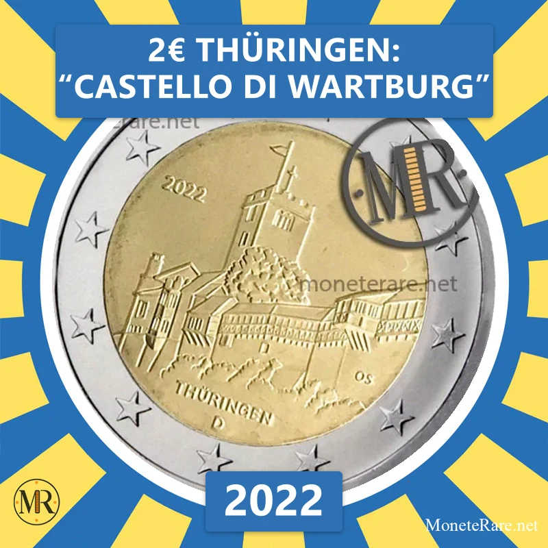 Estland 2€ Thüringen: „Burg Wartburg“ 2022 (Münzfoto)