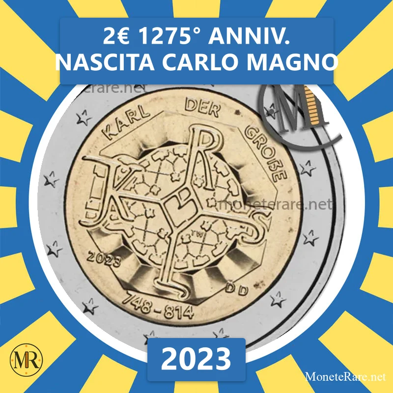 Estland 2€ 1275. Jahrestag der Geburt von Karl dem Großen 2023 (Münzfoto)
