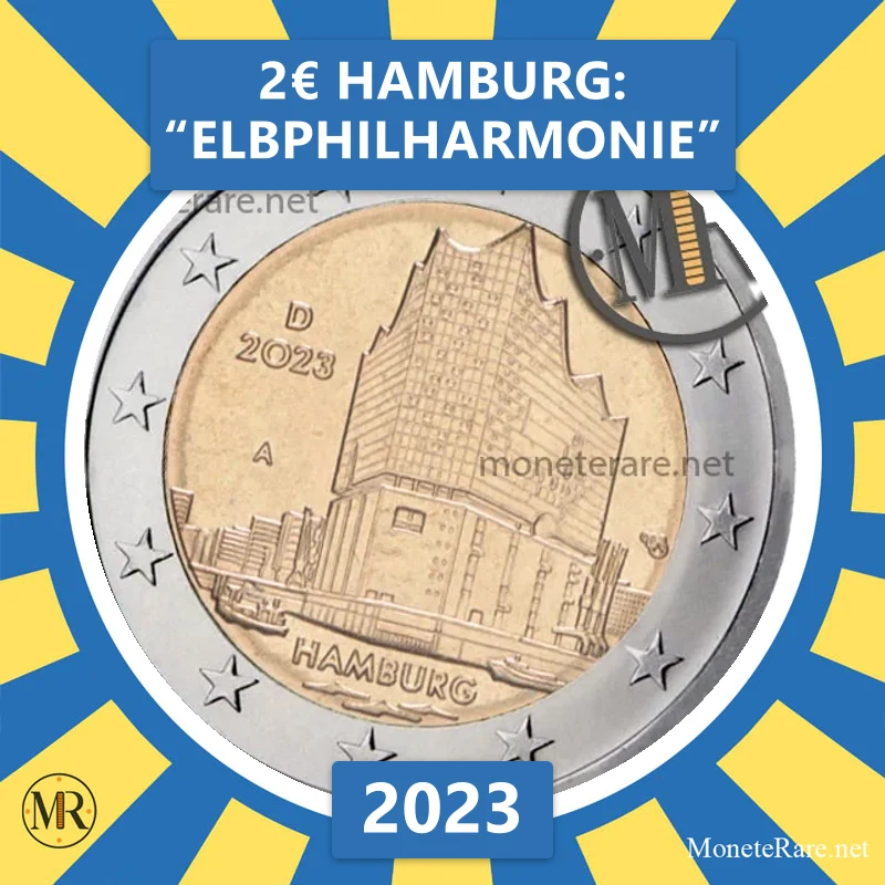 Estland 2€ Hamburg: “Elbphilharmonie” 2023 (Münzfoto)
