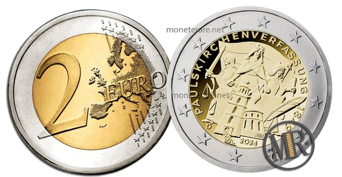 2-Euro-Gedenkmünzen Deutschland 2024 Verfassung von Frankfurt