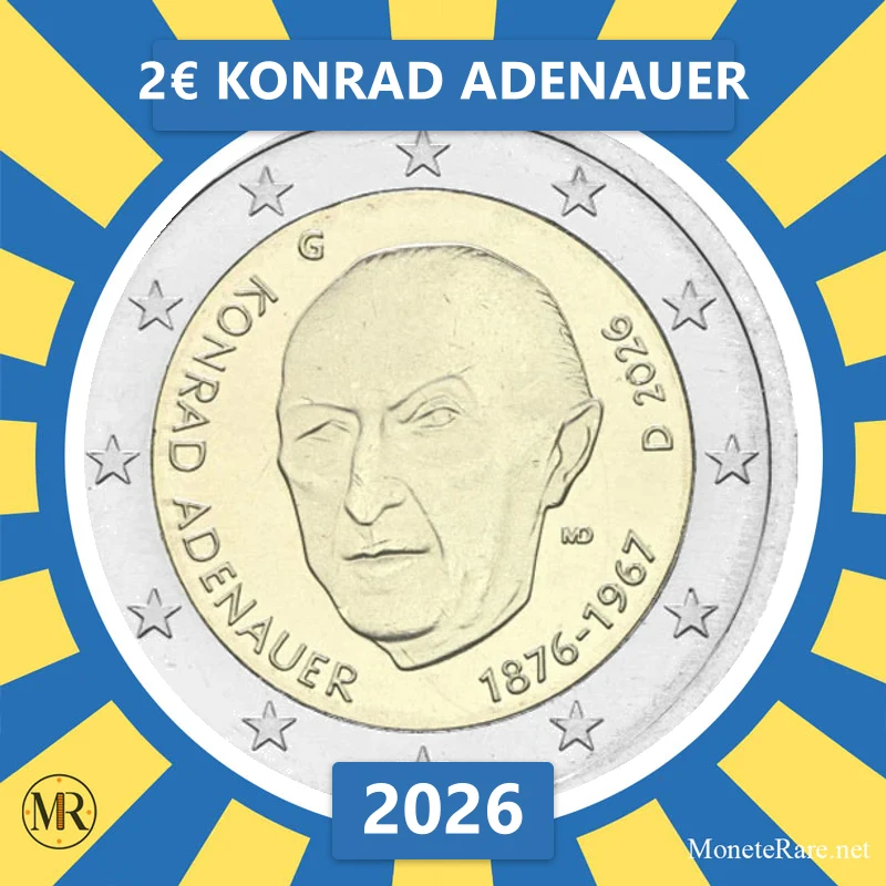 Estland 2€ Konrad Adenauer 2026 (Münzfoto)