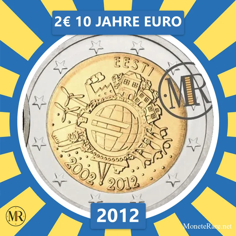 Estland 2€ 10 Jahre Euro 2012 (Münzfoto)